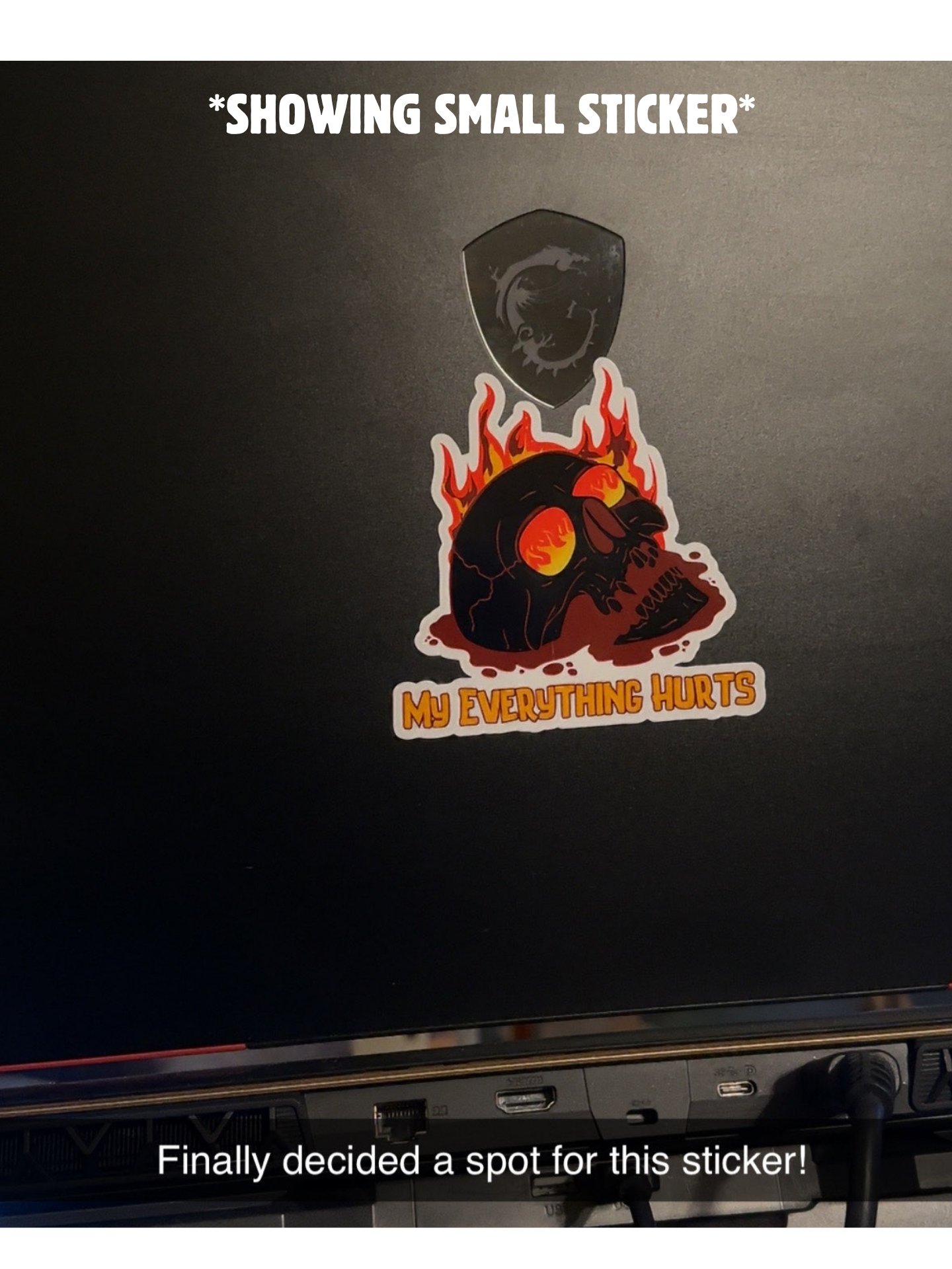 Small My Everything Hurts! Red Skull Sticker product image (5)