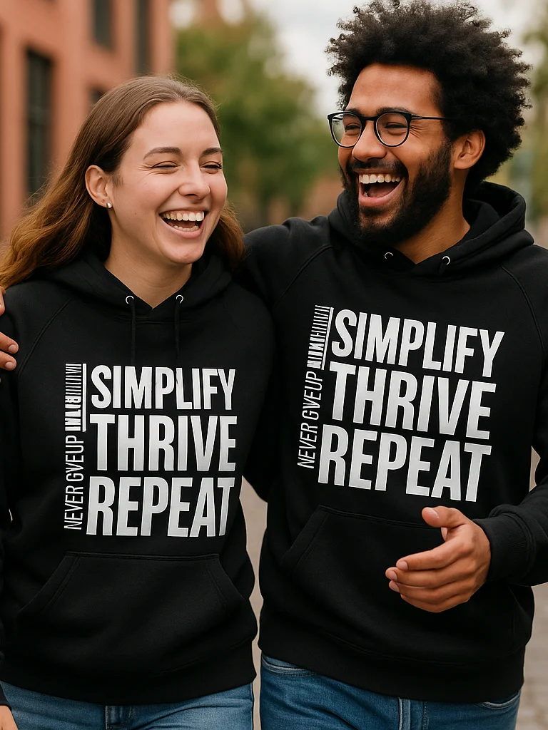 Simplify. Thrive. Repeat. Unisex Hoodie – Never Give Up Edition product image (7)