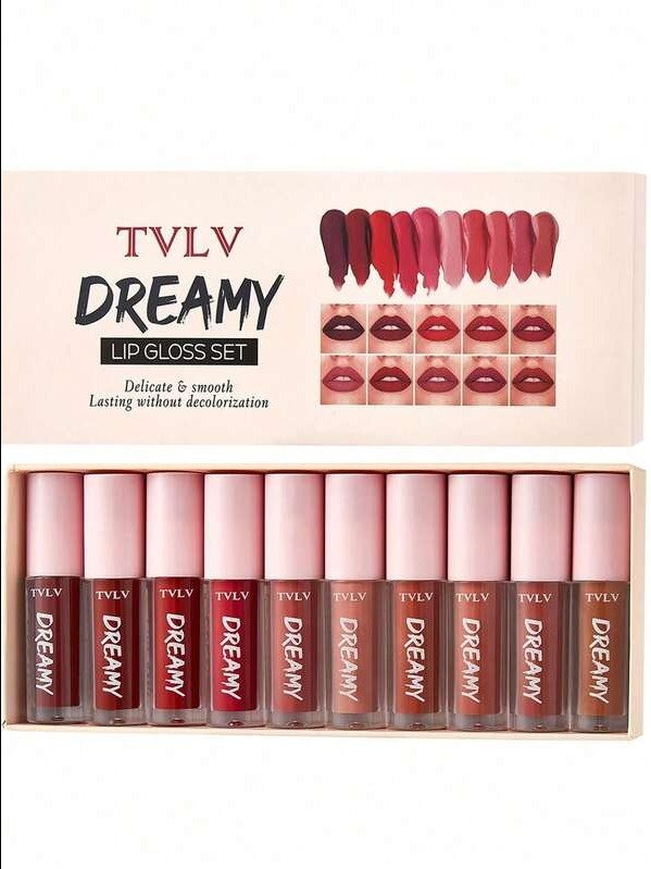 10pcs Long-Lasting Silky Matte Lipgloss Set -Create Refined Lip Looks Smooth High-Pigment Formula Liquid Lipstick Waterproof Lip Tint Lip Makeup Set Holiday Gift For Wome product image (6)