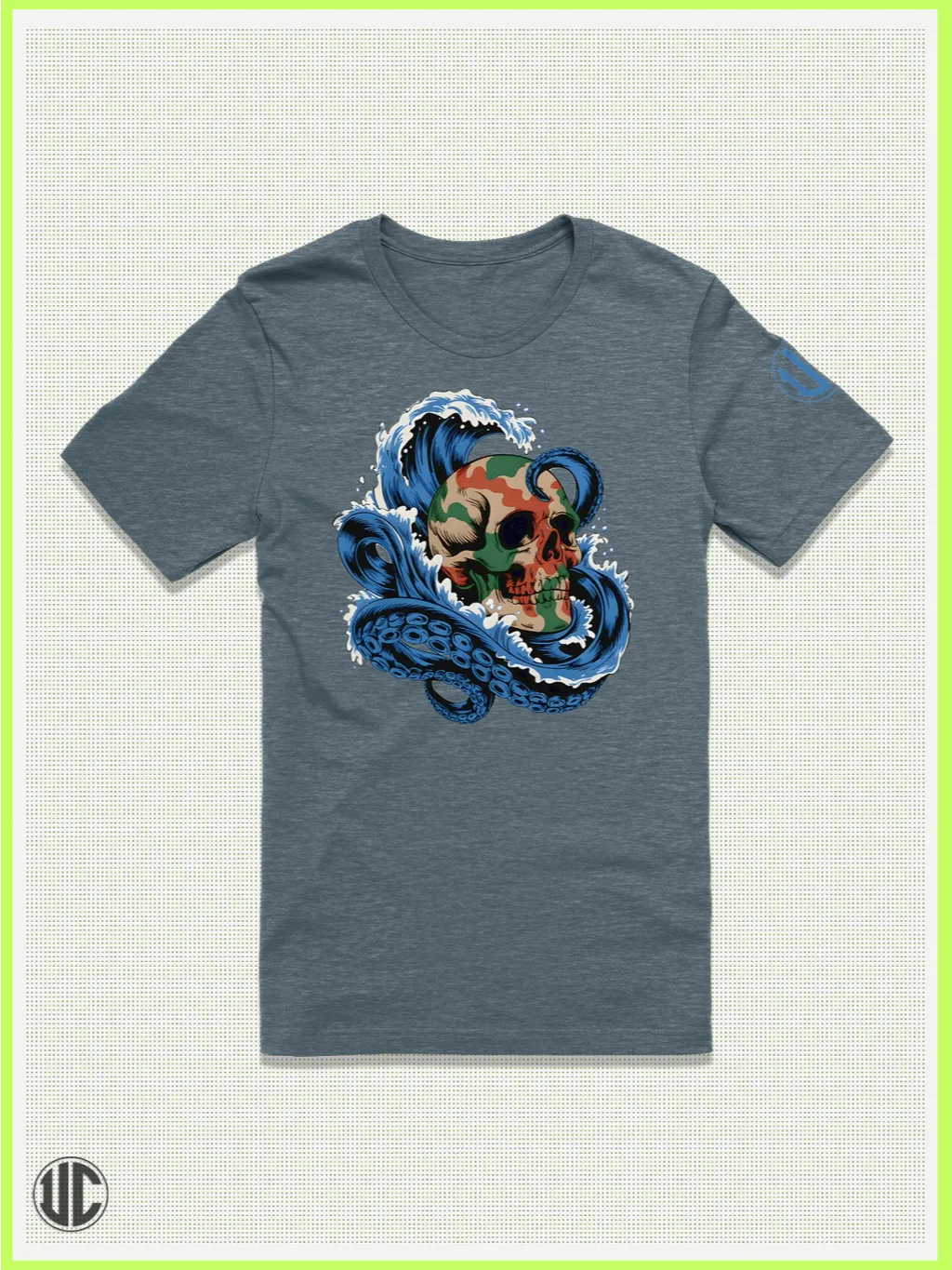 OctoCamo Skull Wave – Graphic Surf T-Shirt product image (1)