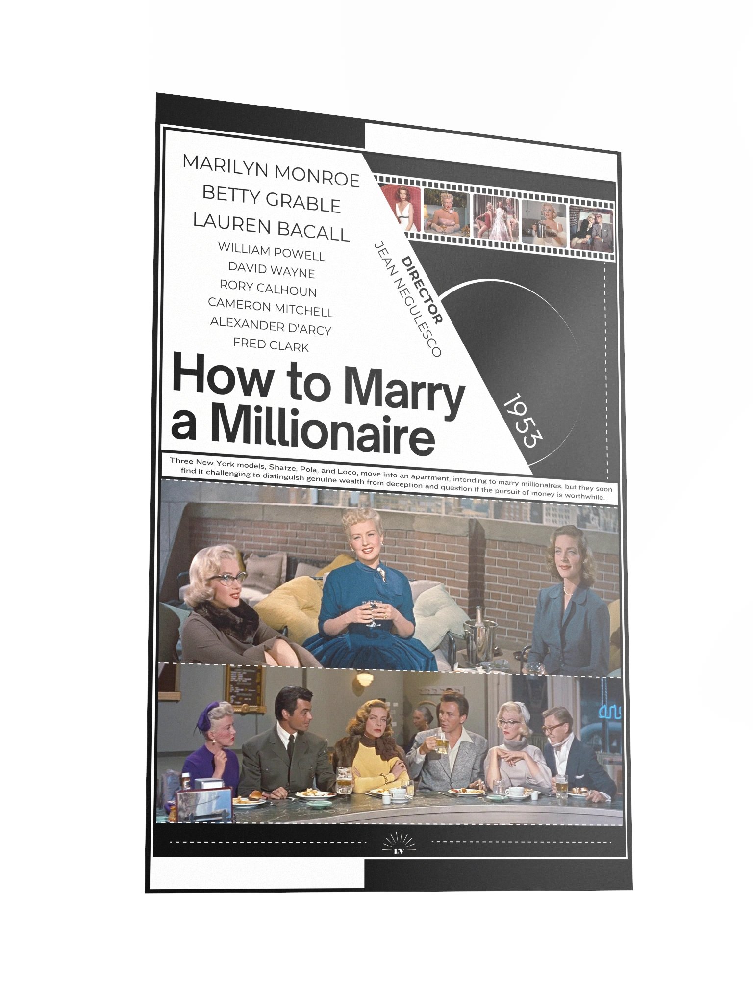 How to Marry a Millionaire with Marilyn Monroe, Lauren Bacall and Betty Grable 1953 | Movie Poster | 12x18 Wall Art product image (2)