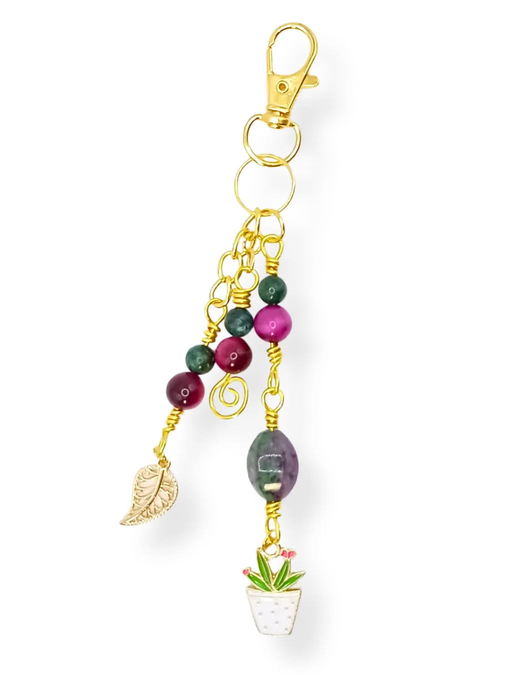 Little Plant Purse Charm | Ruby Zoisite, Silver-Tone | "Feed Me, Seymore!" product image (3)