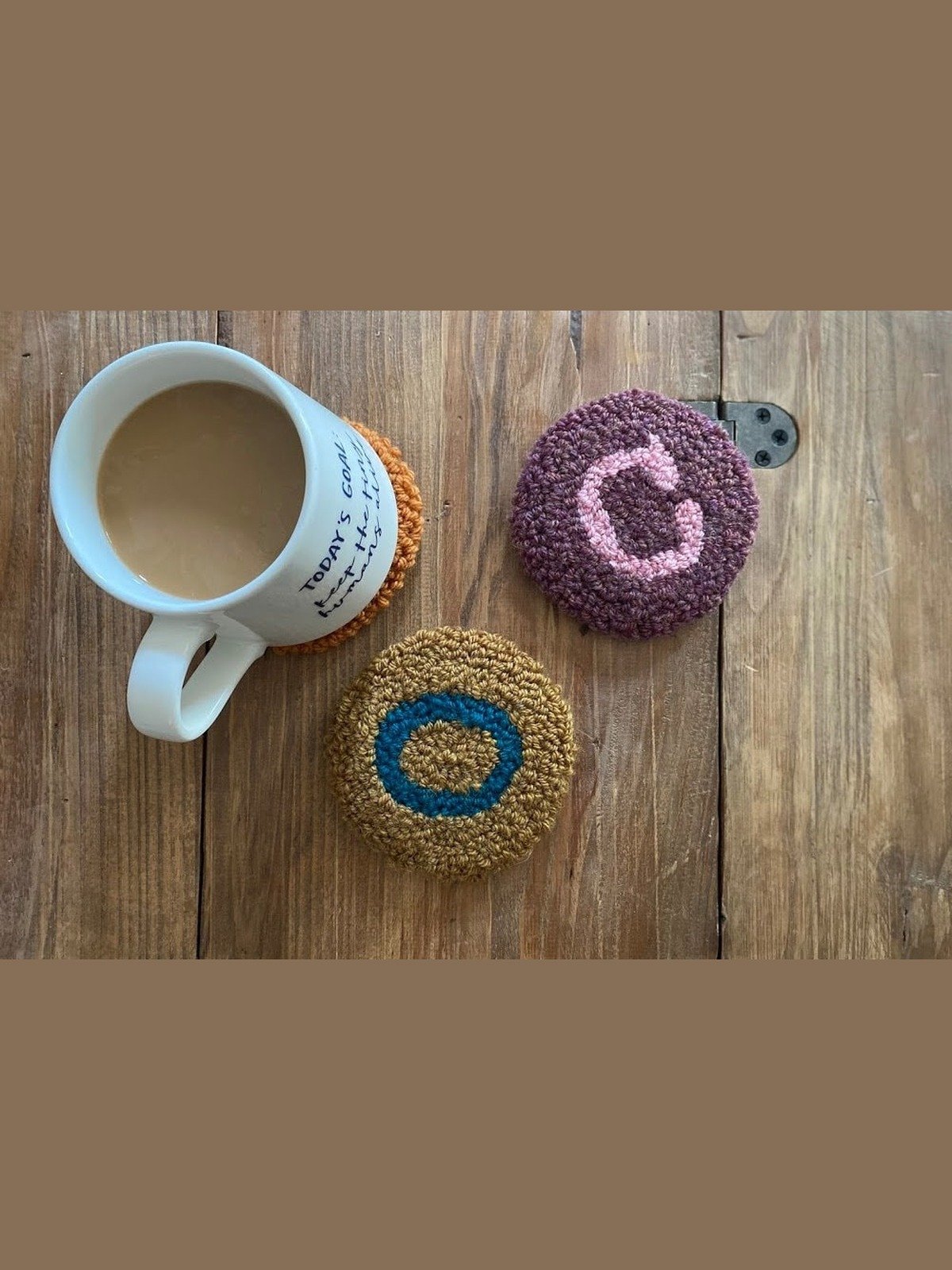 Monogrammed Punch Needle Coasters (Digital PDF Pattern) product image (1)