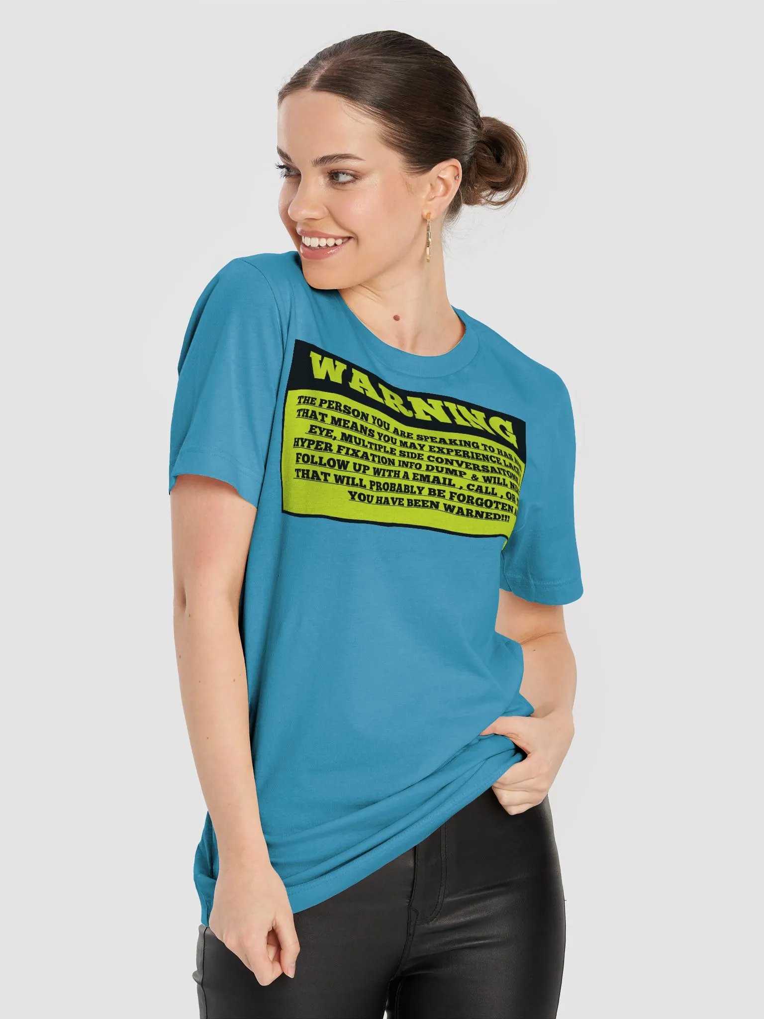 ADHD Warning Front Print Sign T-Shirt product image (5)