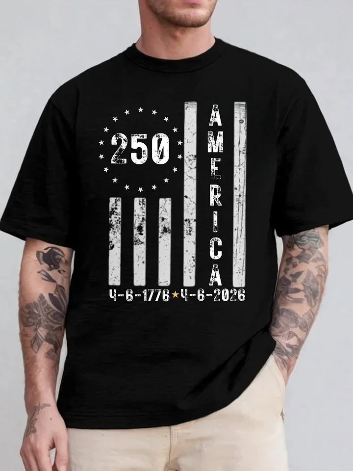 Vintage American Flag T-Shirt | 250 Years 1776-2026 | Distressed USA Flag Tee | 4th of July Shirt | Patriotic Vintage Design | America Birthday Celebration | Grunge Flag Shirt product image (1)