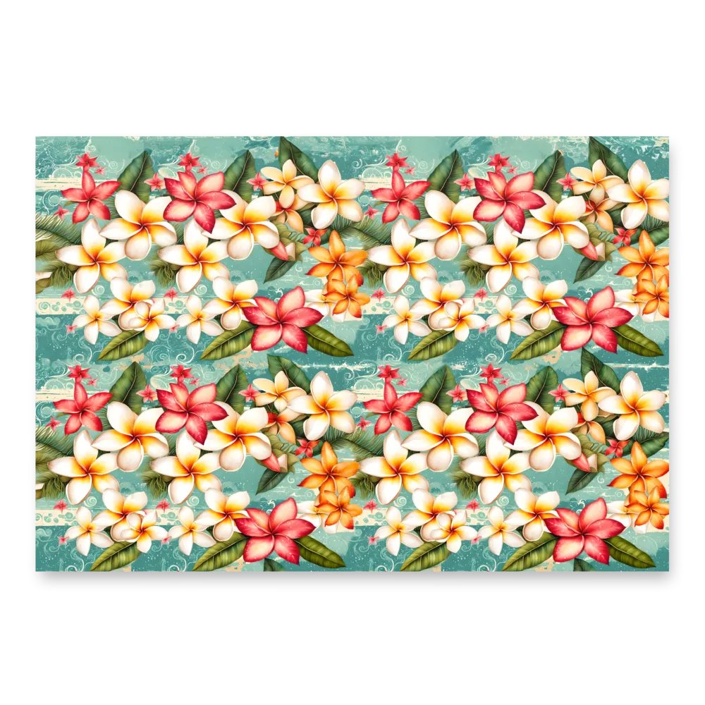 Tropical Christmas Floral Waves Wrapping Paper product image (3)