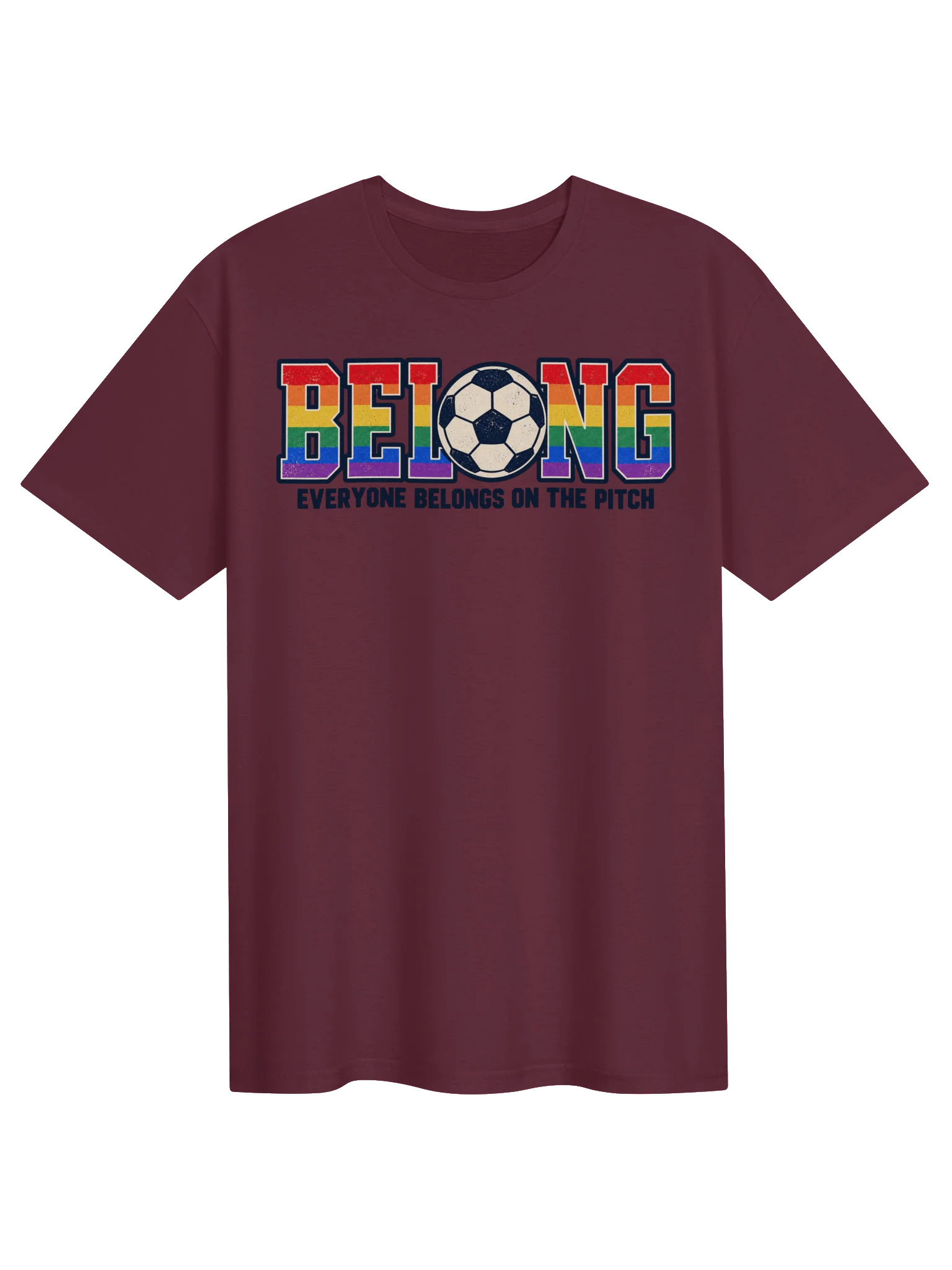 Belong Rainbow Soccer Pride Tee product image (1)