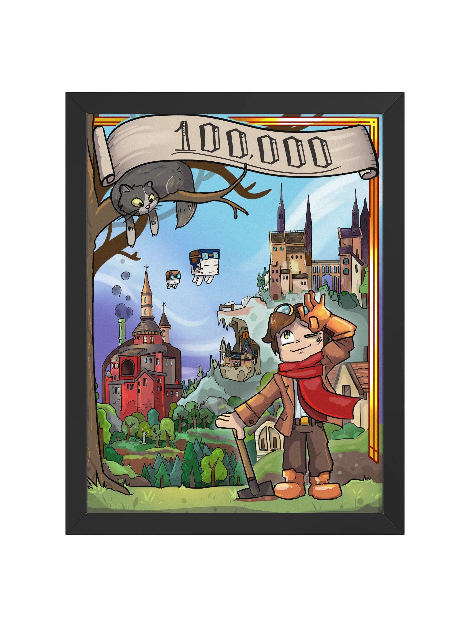 "100,000 POSTER 100K" Framed print product image (1)