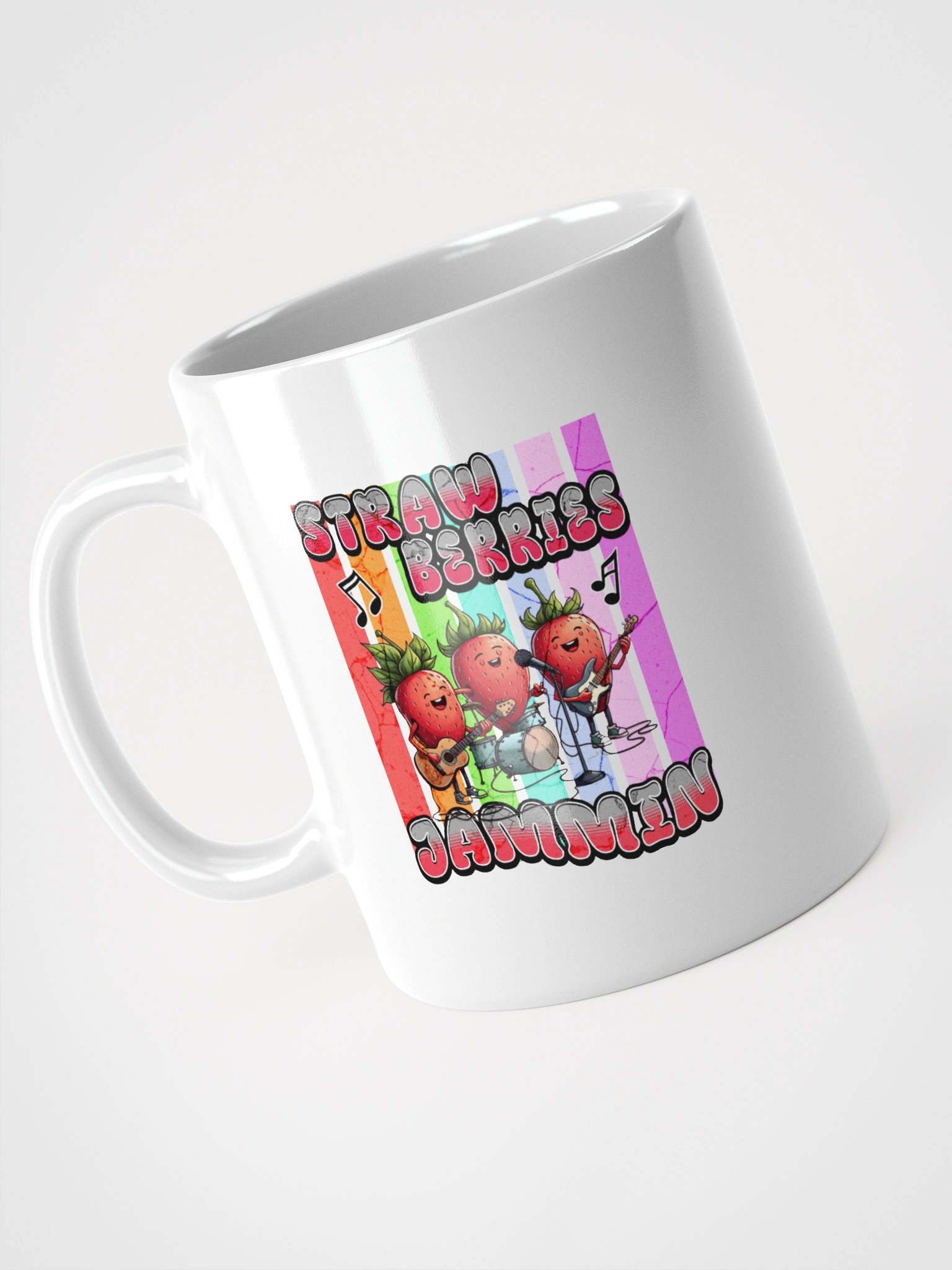Strawberries Jammin Glossy White Mug product image (2)