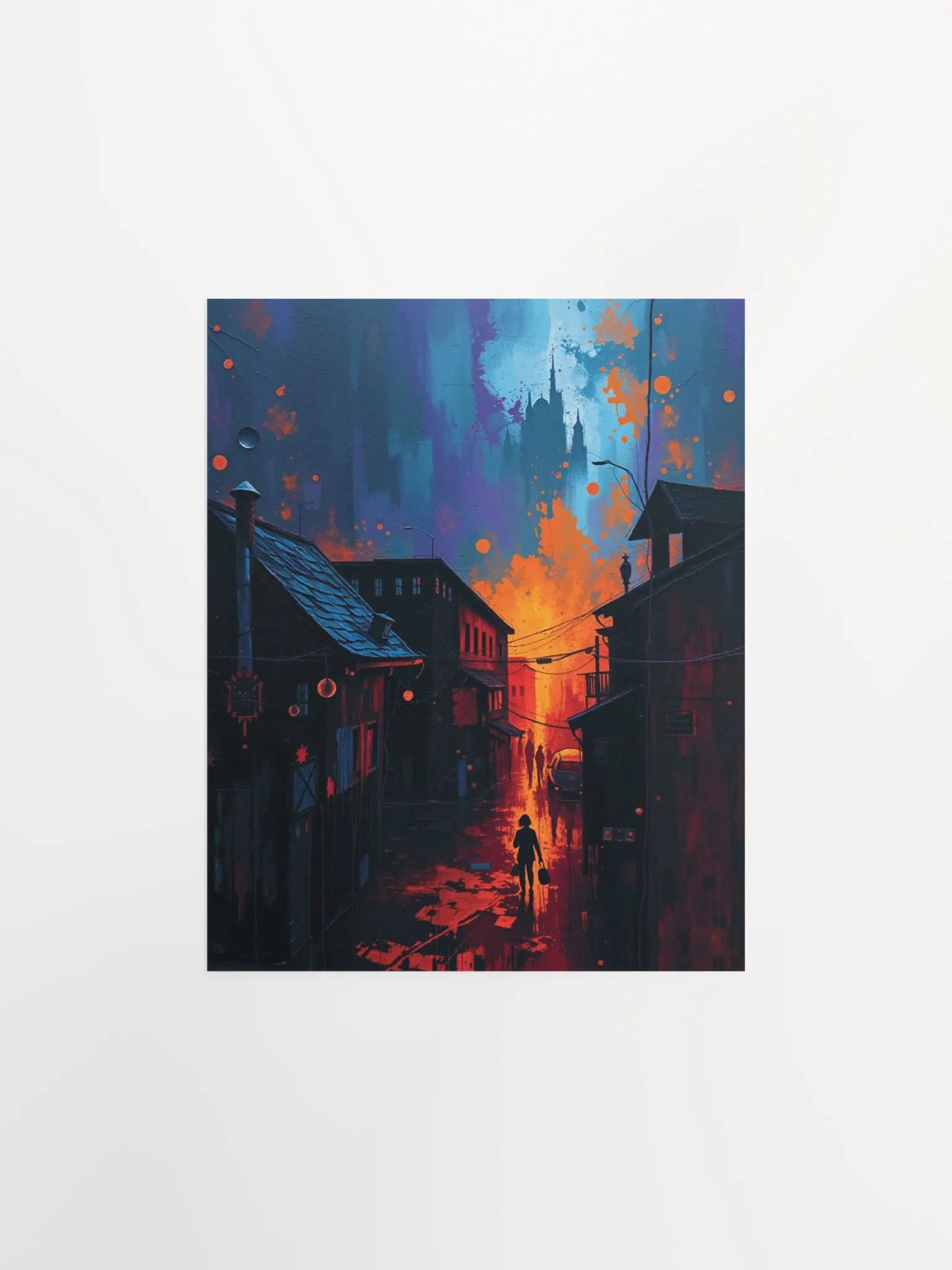 Fiery Street Scene Matte Poster product image (7)