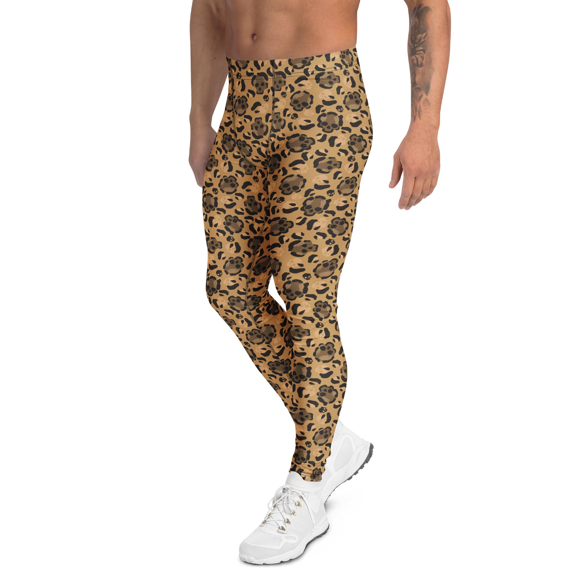 Skulls and Bones Leopard Print Men's Leggings product image (4)