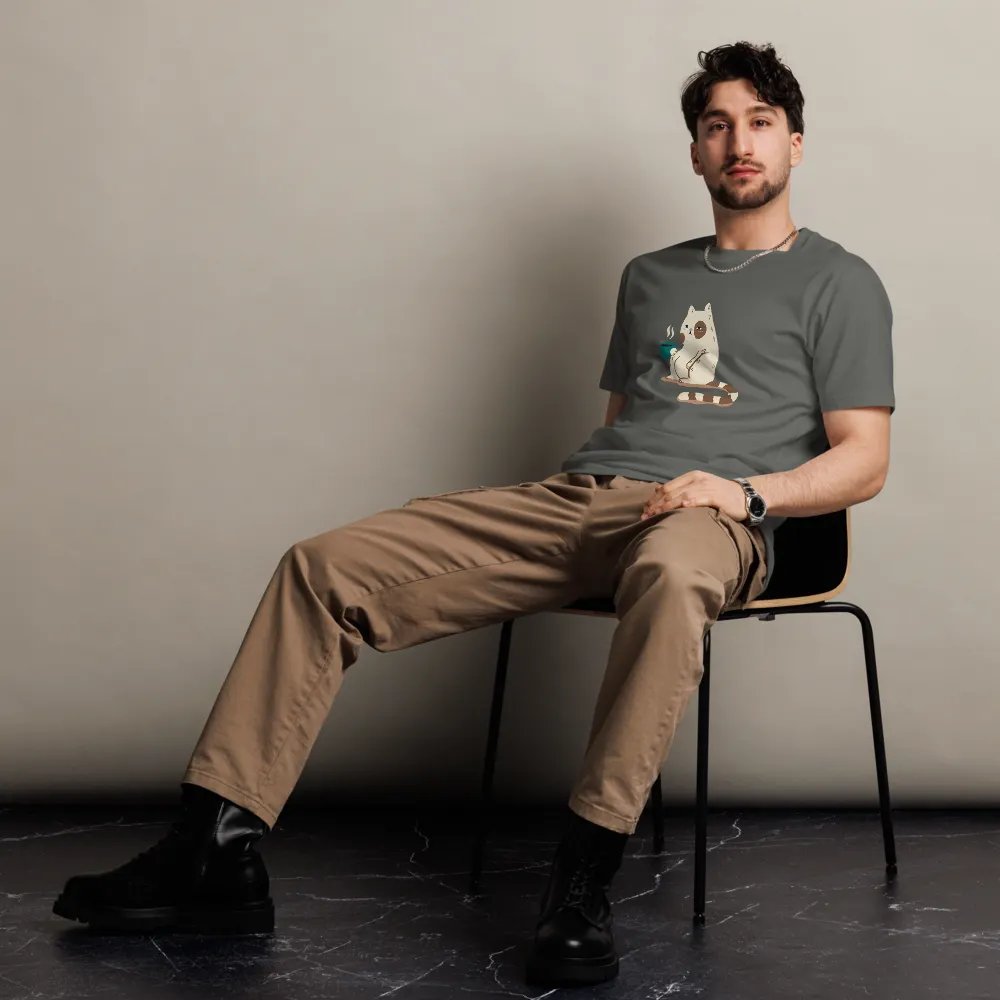 Caffeine and cats (Colour Unisex Premium T-Shirt) product image (5)