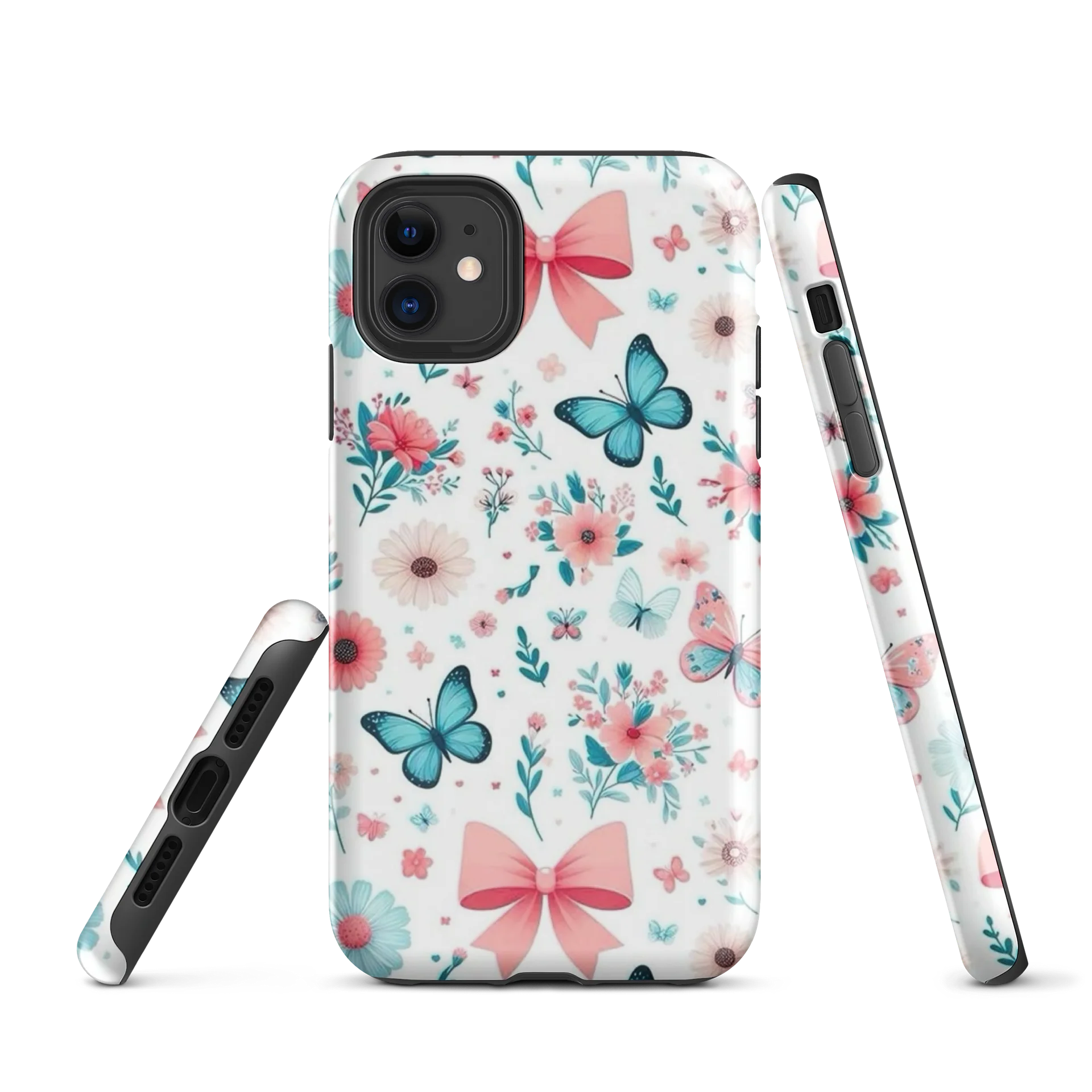 Whimsical Pastel Bows & Butterflies iPhone Tough Case product image (1)