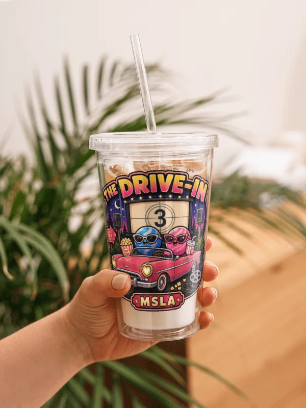 The Drive In - Double Wall Clear Plastic Tumbler product image (1)
