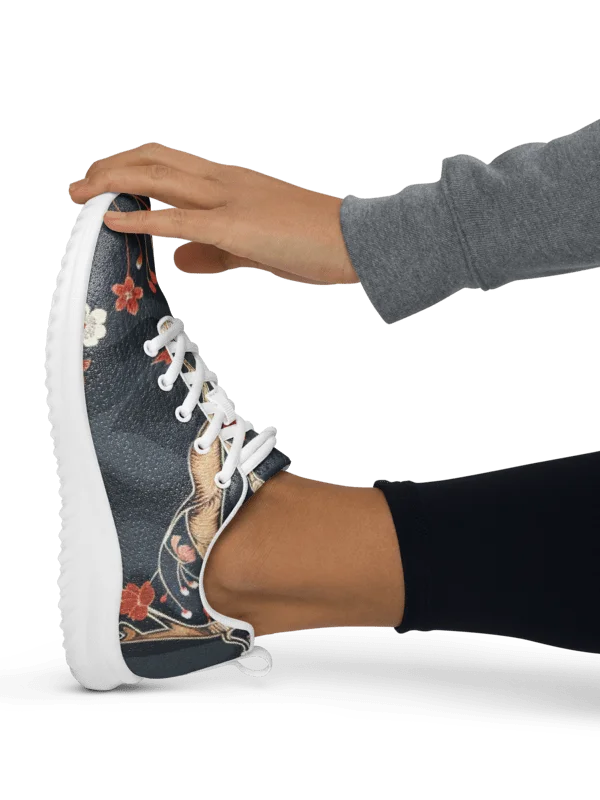Japanese Vintage Floral Women's Athletic Shoes | Kimono Print Sneakers product image (4)