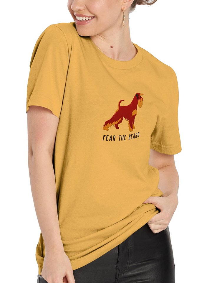 Fear the Beard T-Shirt(Embroidered) of a Miniature Schnauzer(Liver & Tan) product image (2)