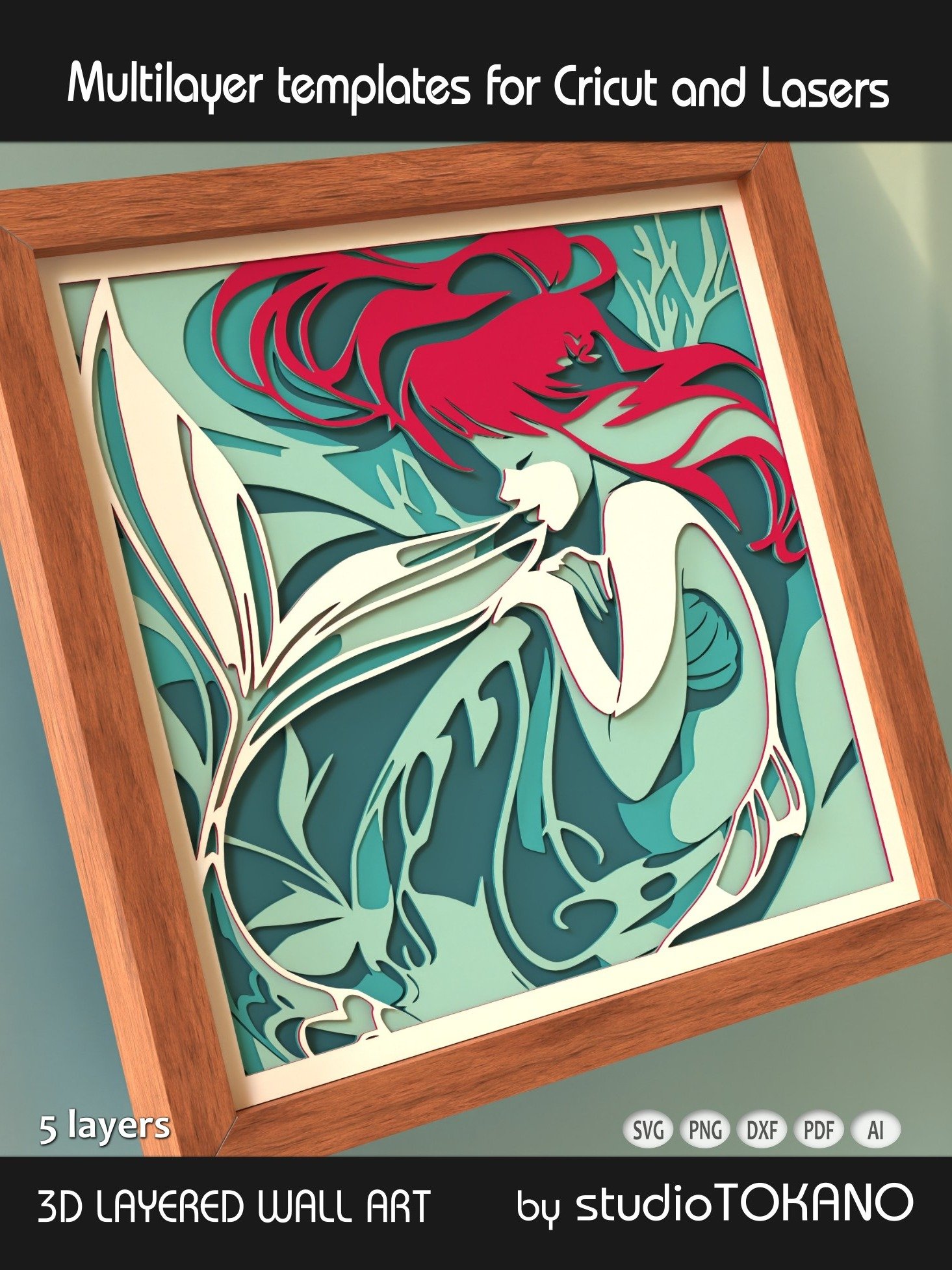 Little Mermaid Layered Cut File product image (3)