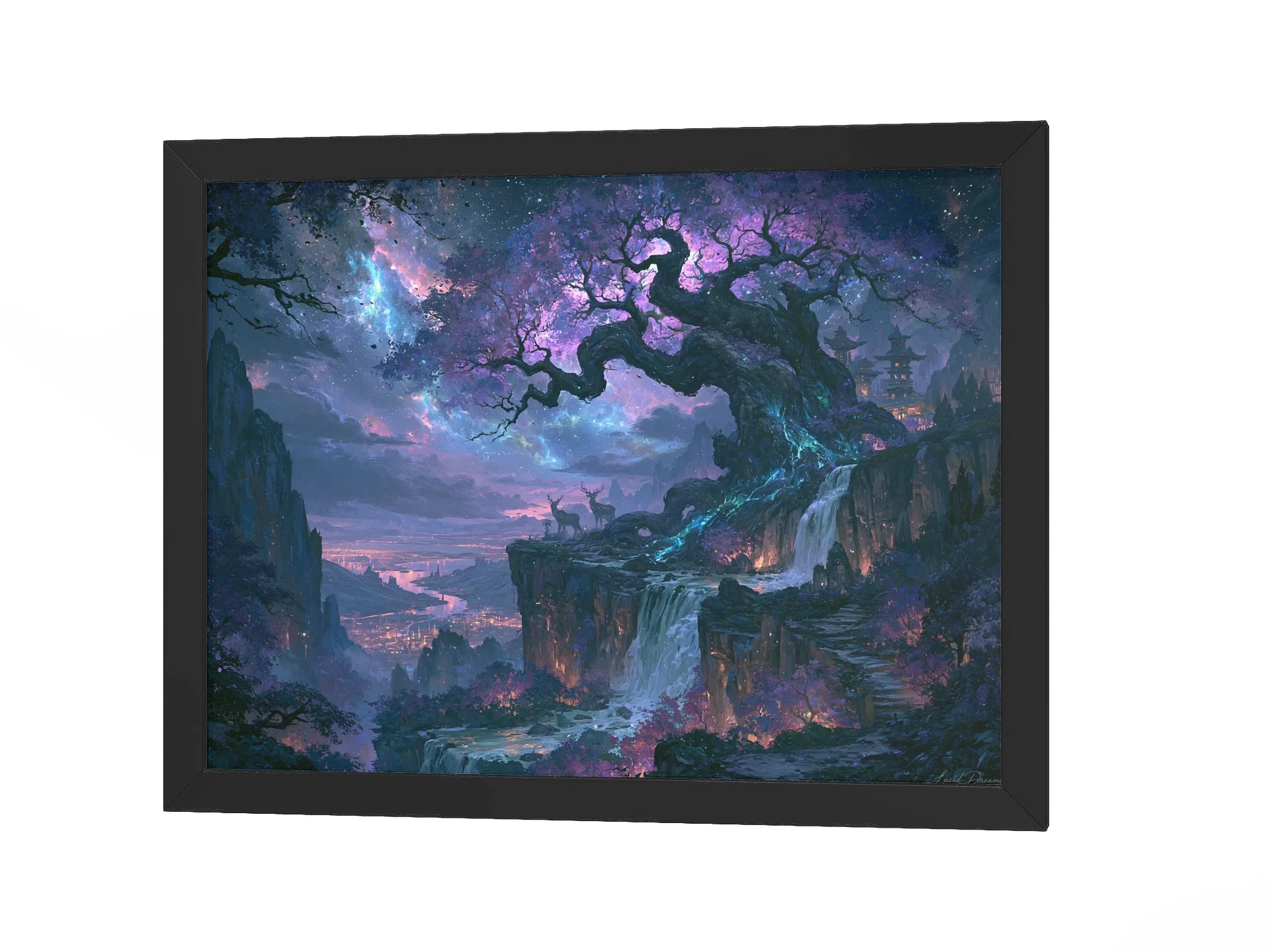 Ancient Fantasy Tree Framed Art Print — The Ancient Starfall Tree product image (4)