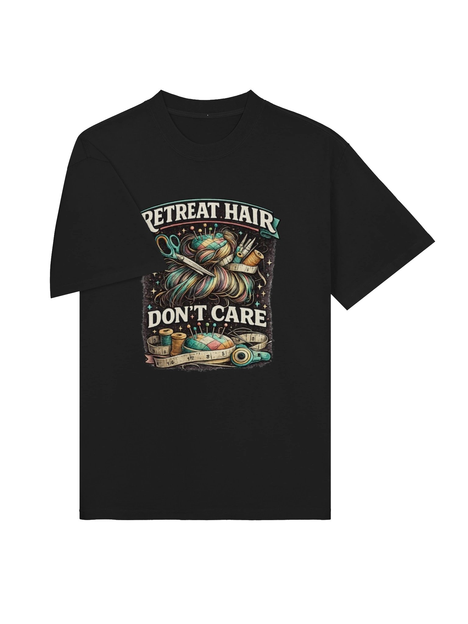 RETREAT HAIR, DON'T CARE — Quilter's Oversized Tee product image (3)