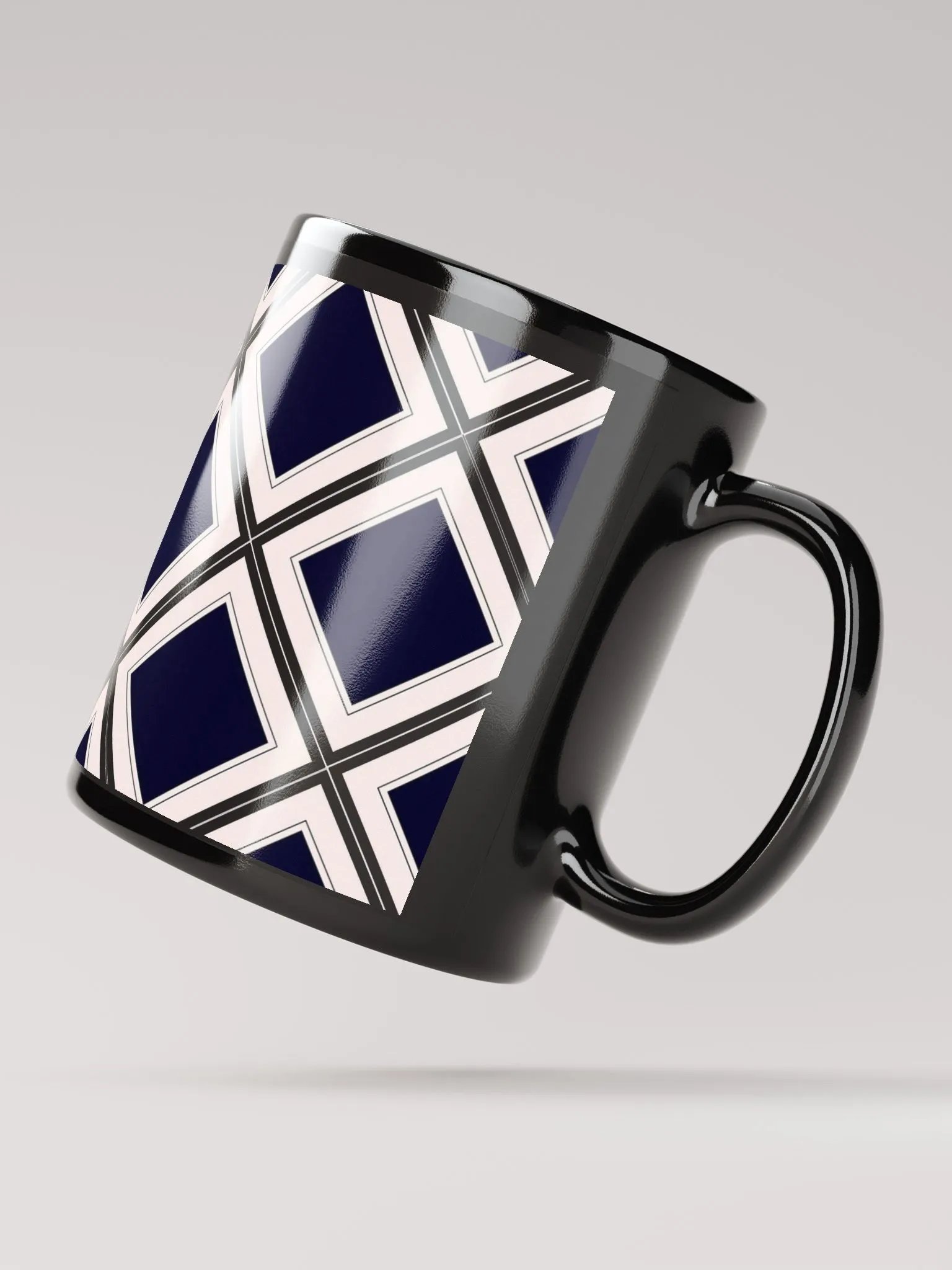 Black Diamonds Surrounded By White Black Mug product image (4)