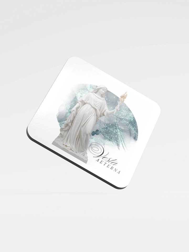 Vesta Glossy Cork Coaster (cyan / turquoise) product image (1)