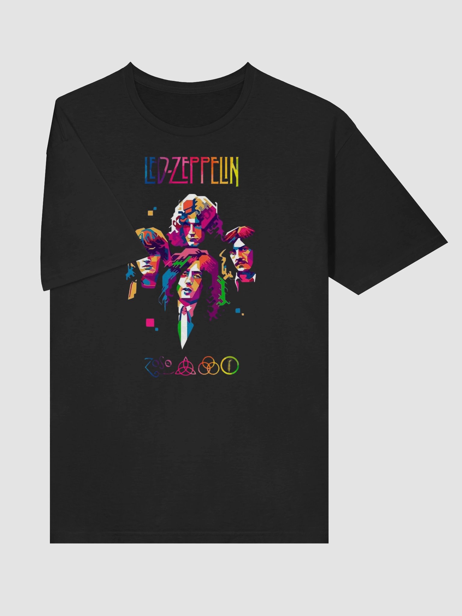 Led Zeppelin T-Shirt WPAP Pop Art Four Members Portrait | Jimmy Page Robert Plant Classic Rock Graphic Tee | 70s Hard Rock Collector Shirt product image (4)