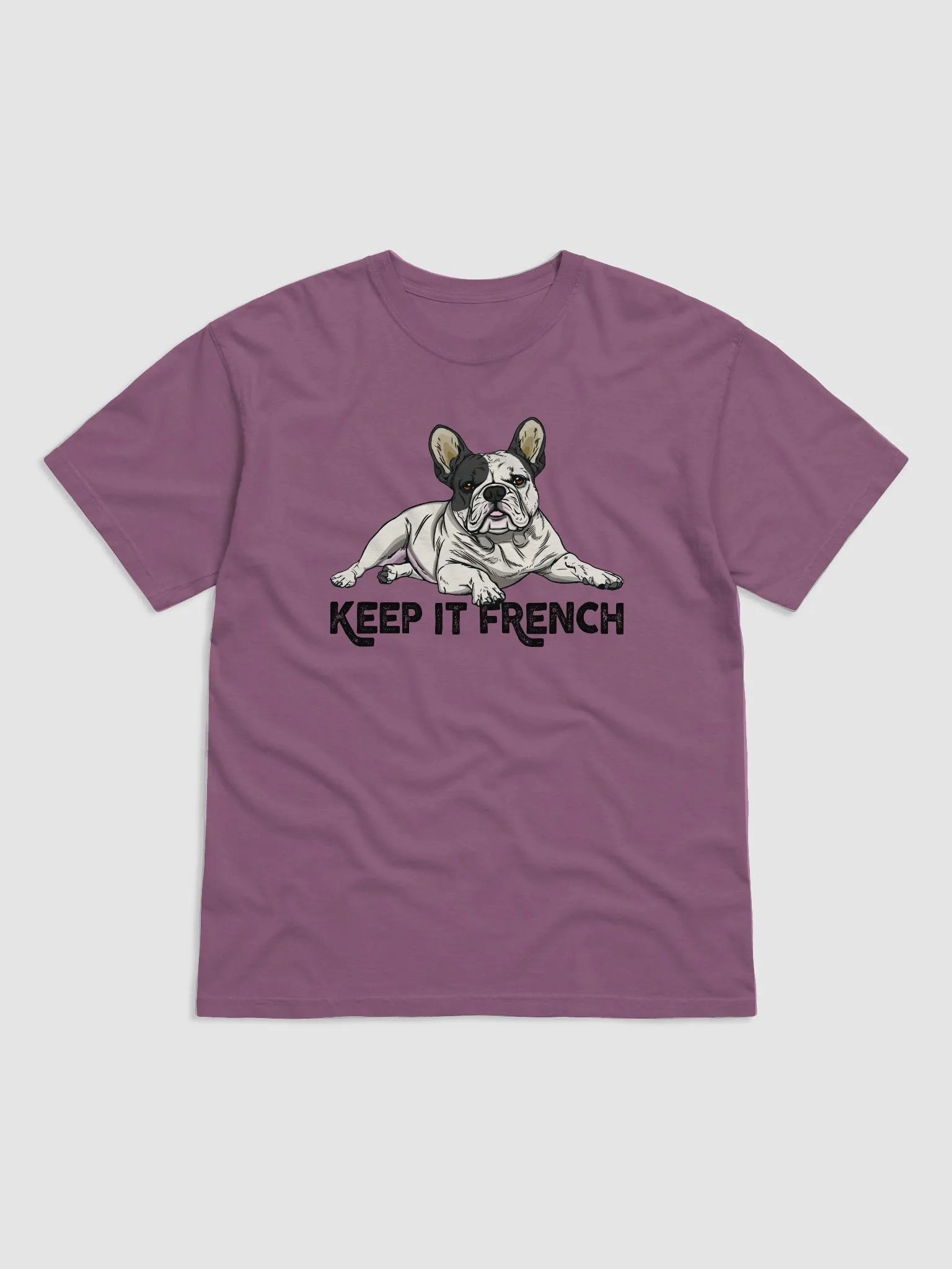 Keep It French T-Shirt of a French Bulldog (Pied) | Funny T-Shirt for Frenchie Paw-rents product image (1)