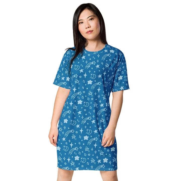 Stylish Stars and Moons T-Shirt Dress for Casual Wear product image (1)