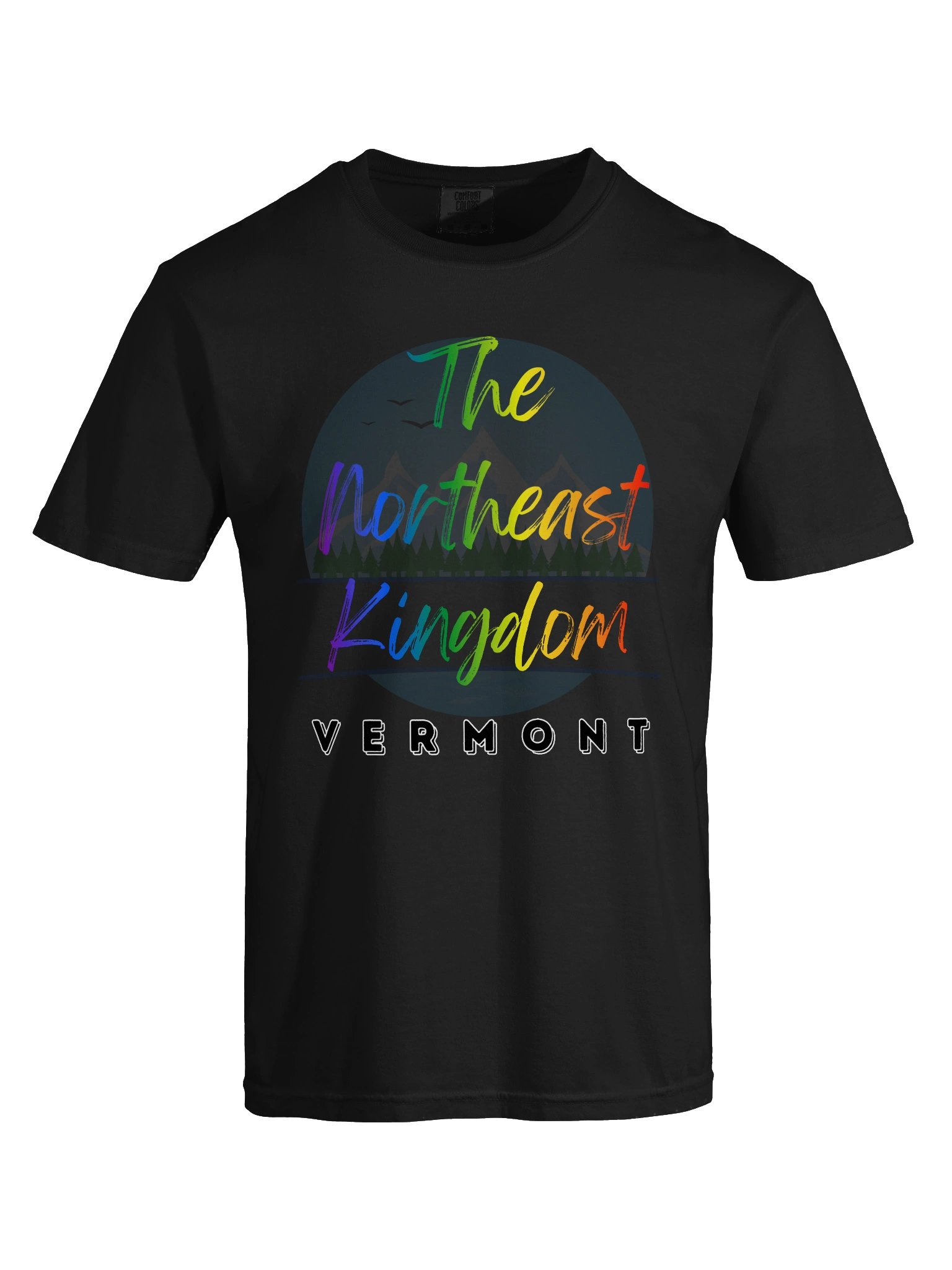 Northeast Kingdom Vermont Pride - Colorful LGBTQ+ Mountain Landscape Illustration Tee product image (4)