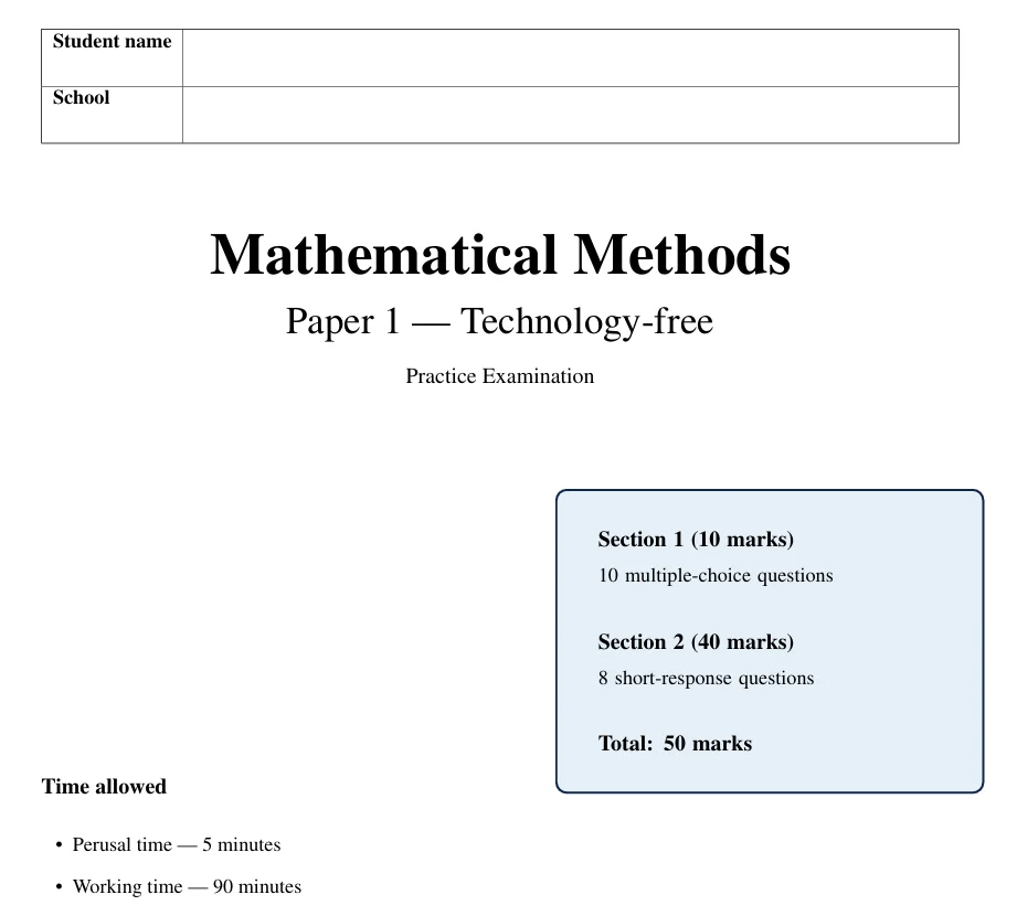 Practice Methods Exam with Video Solutions product image (1)
