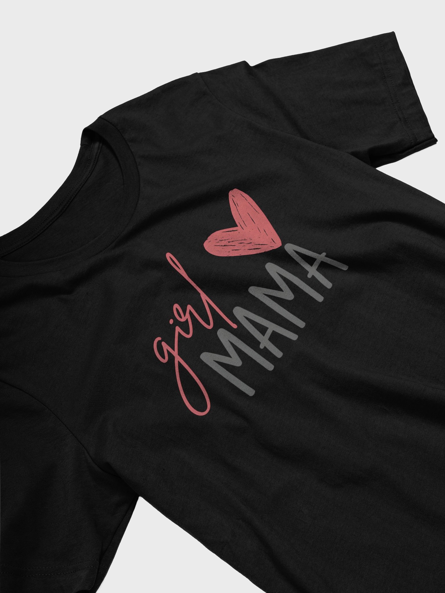 Girl Mama T-Shirt | Minimalist Script and Heart Design | Cute Mother Daughter Matching Tee product image (2)