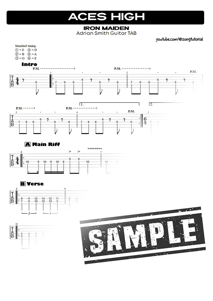 Aces High | PDF Tab + Guitar Pro | Iron Maiden product image (2)
