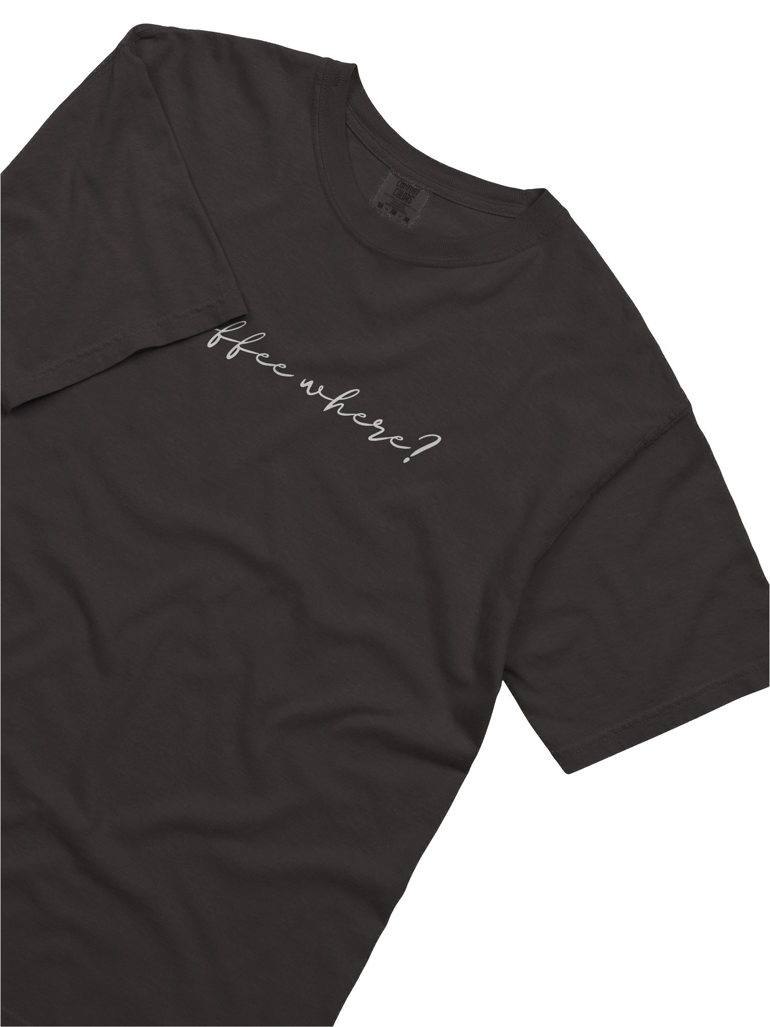 T-shirt “coffee where?” - white typo print product image (14)