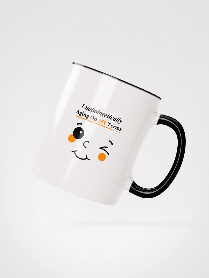 Unapologetically Aging On My Terms - Friendly Winky Face Mug (Two-Toned) product image (2)