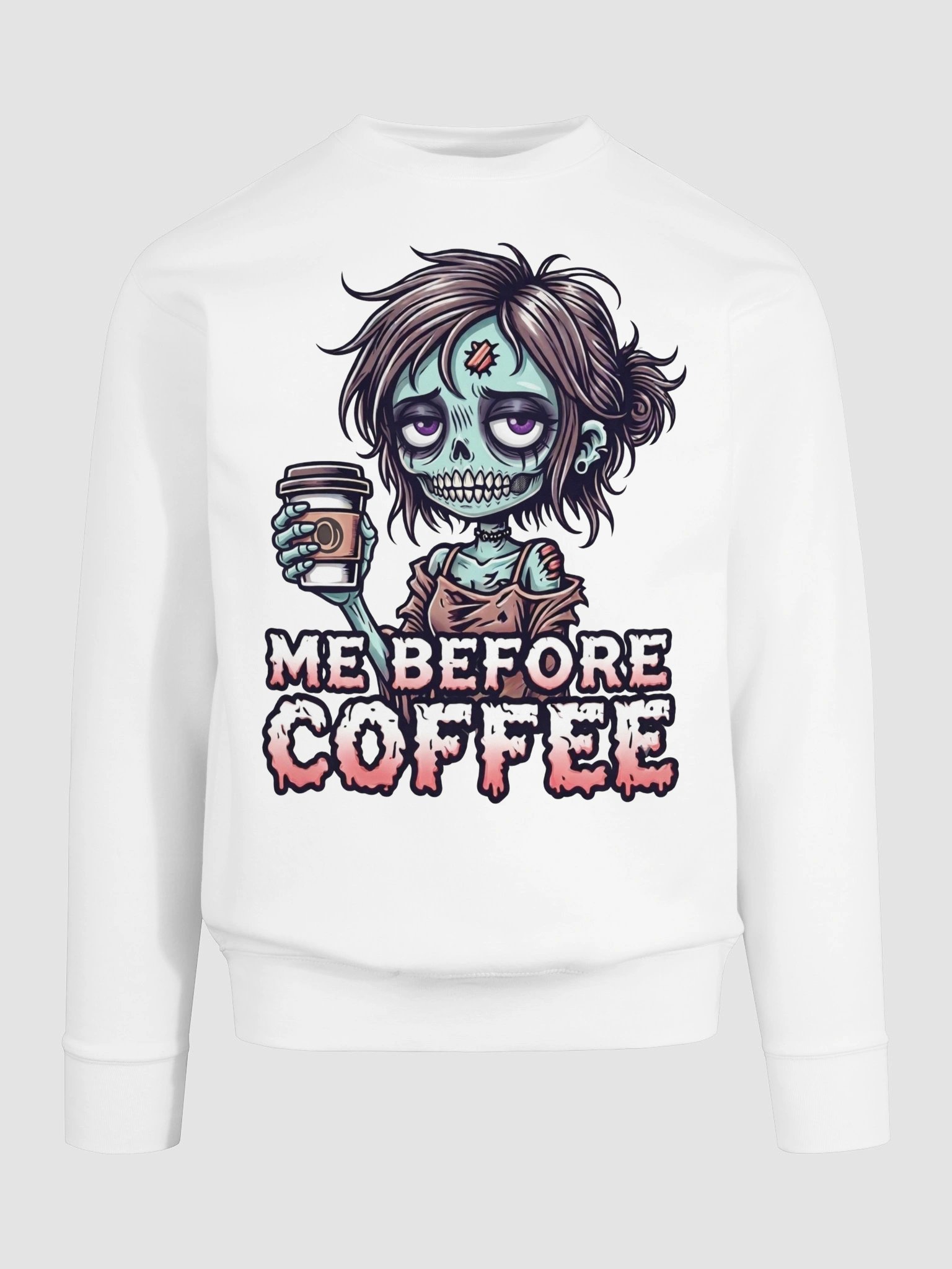 "Me Before Coffee" Zombie Chick Sweatshirt | Me Before Coffee Collection product image (19)