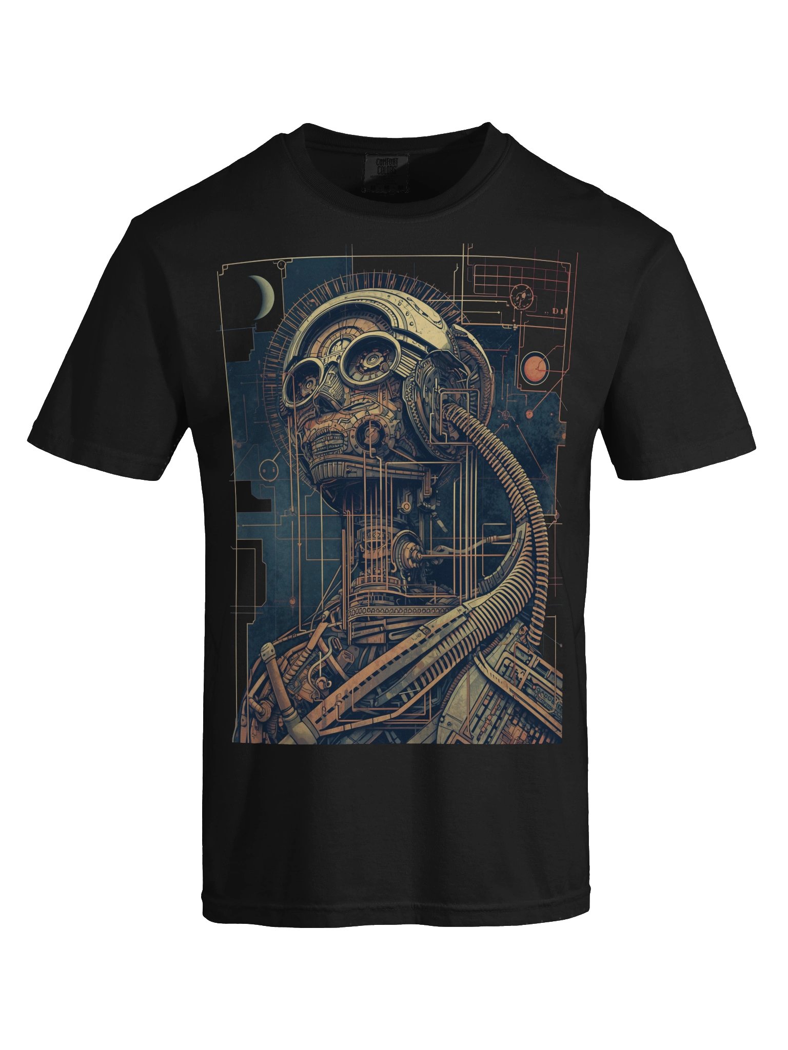 Retro-Futurist Cyborg Moon Heavyweight T-Shirt product image (2)
