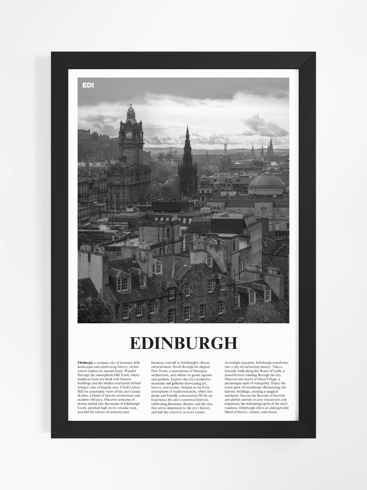Edinburgh 01 Newspaper Poster | Framed product image (5)
