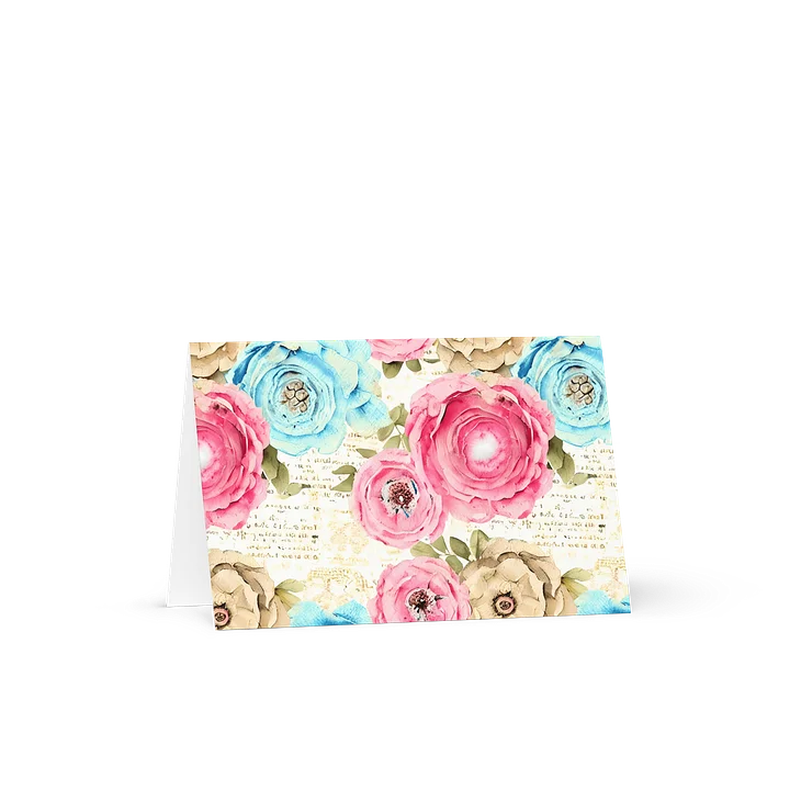 Floral Blank Greeting Card — Elegant Vintage Bloom Design product image (2)