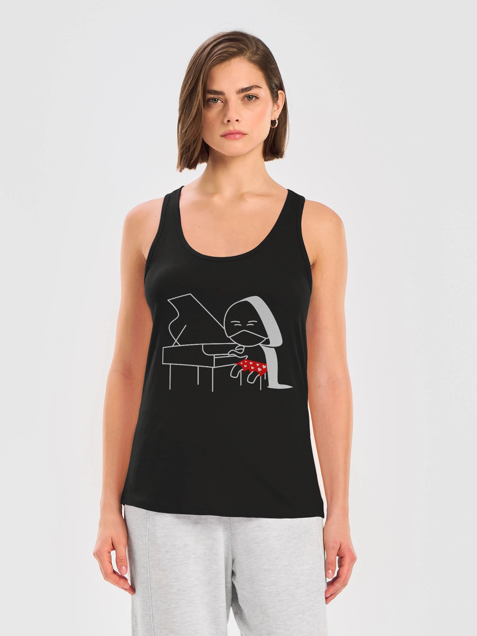 *BRAND NEW* Man. Mask. Piano. Pants. Racerback Tank Top (Version 1) product image (3)