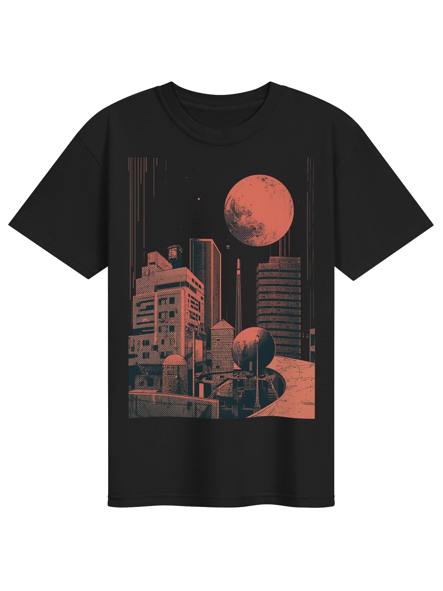 Retro Sci-Fi Skyline Heavyweight T-Shirt product image (1)