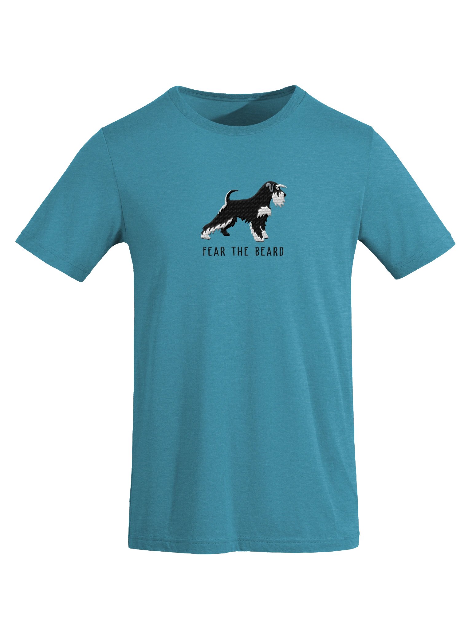Fear the Beard T-Shirt(Embroidered) of a Miniature Schnauzer(Black & Silver) product image (20)