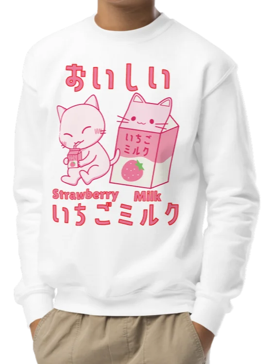 Strawberry Milk Cat - Unisex Youth Sweatshirt product image (6)