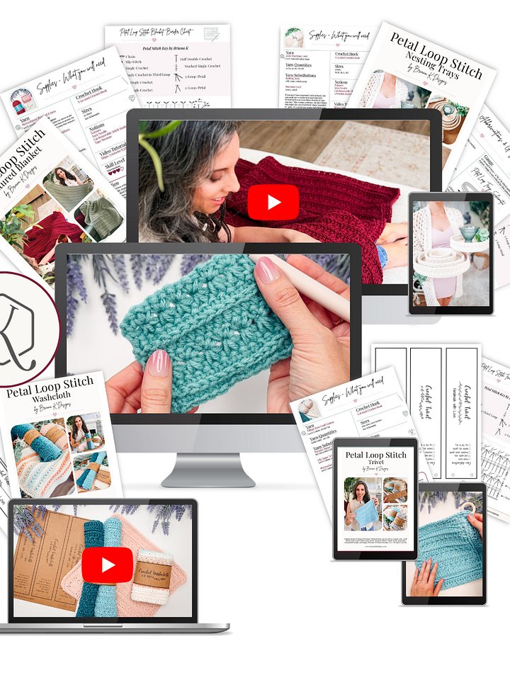 Petal Loop Stitch Crochet Home Collection (3 Patterns + Bonus Trivet) product image (2)