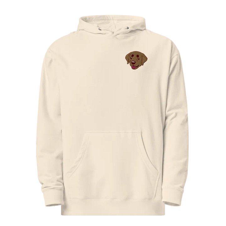 Happy Labrador Retriever Pup Midweight Embroidered Hoodie product image (2)