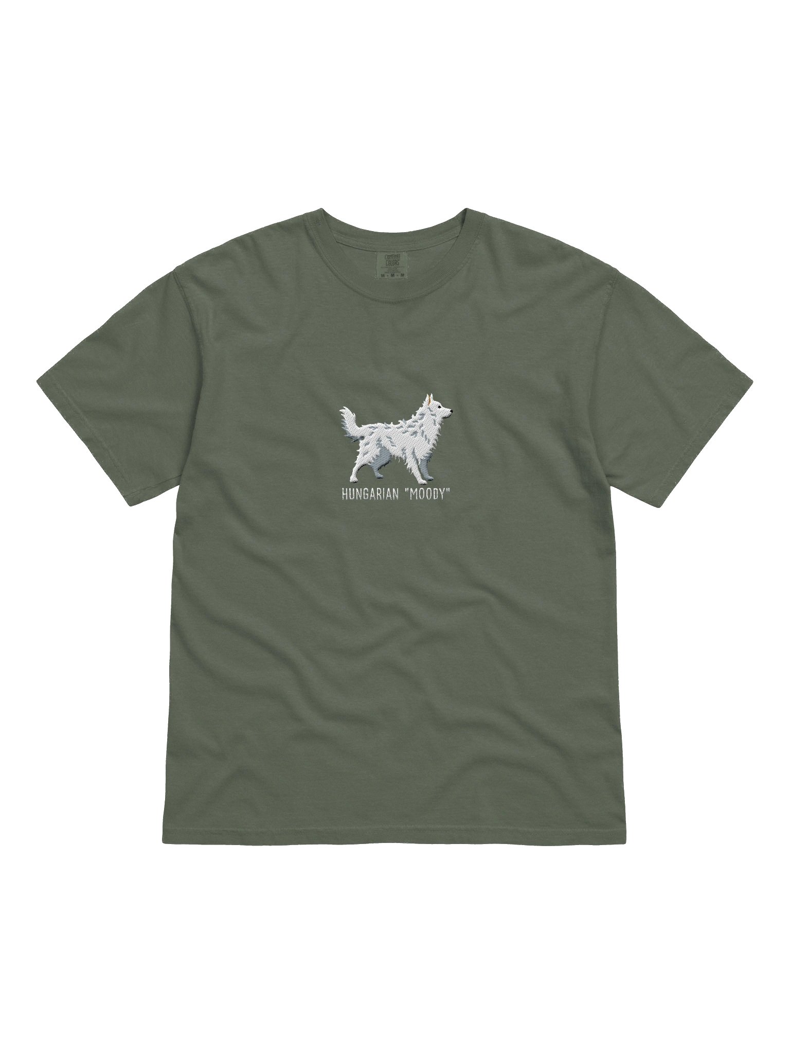 Hungarian Moody T-Shirt(Embroidered) of a Hungarian Mudi(White) product image (4)
