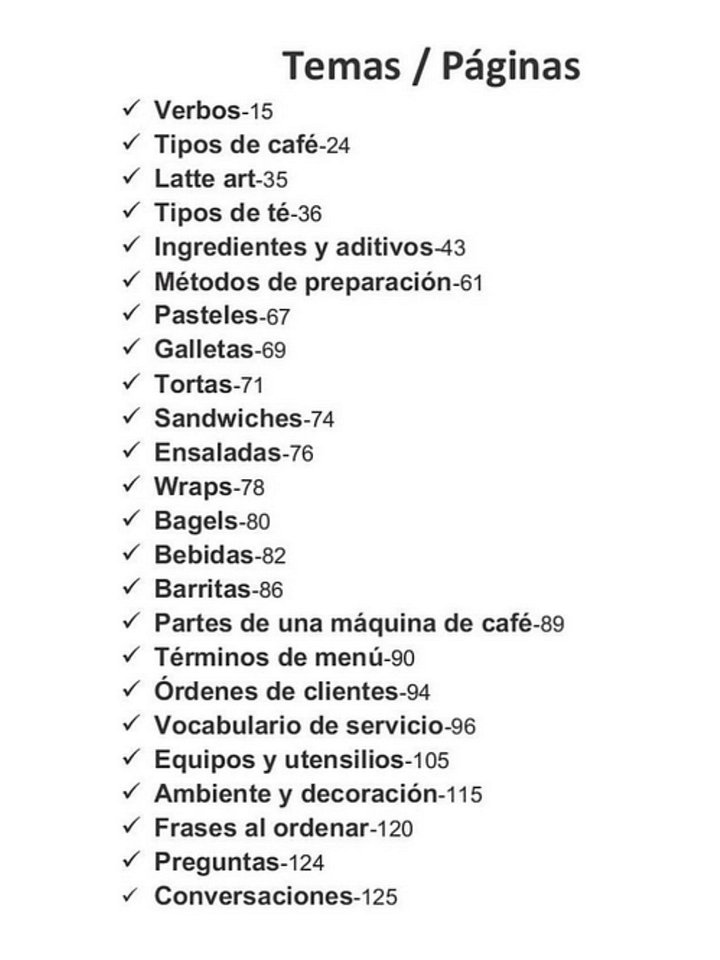 Cafetería / libro para aprender inglés con pronunicación / Vocabulario para baristas y bartenders product image (2)