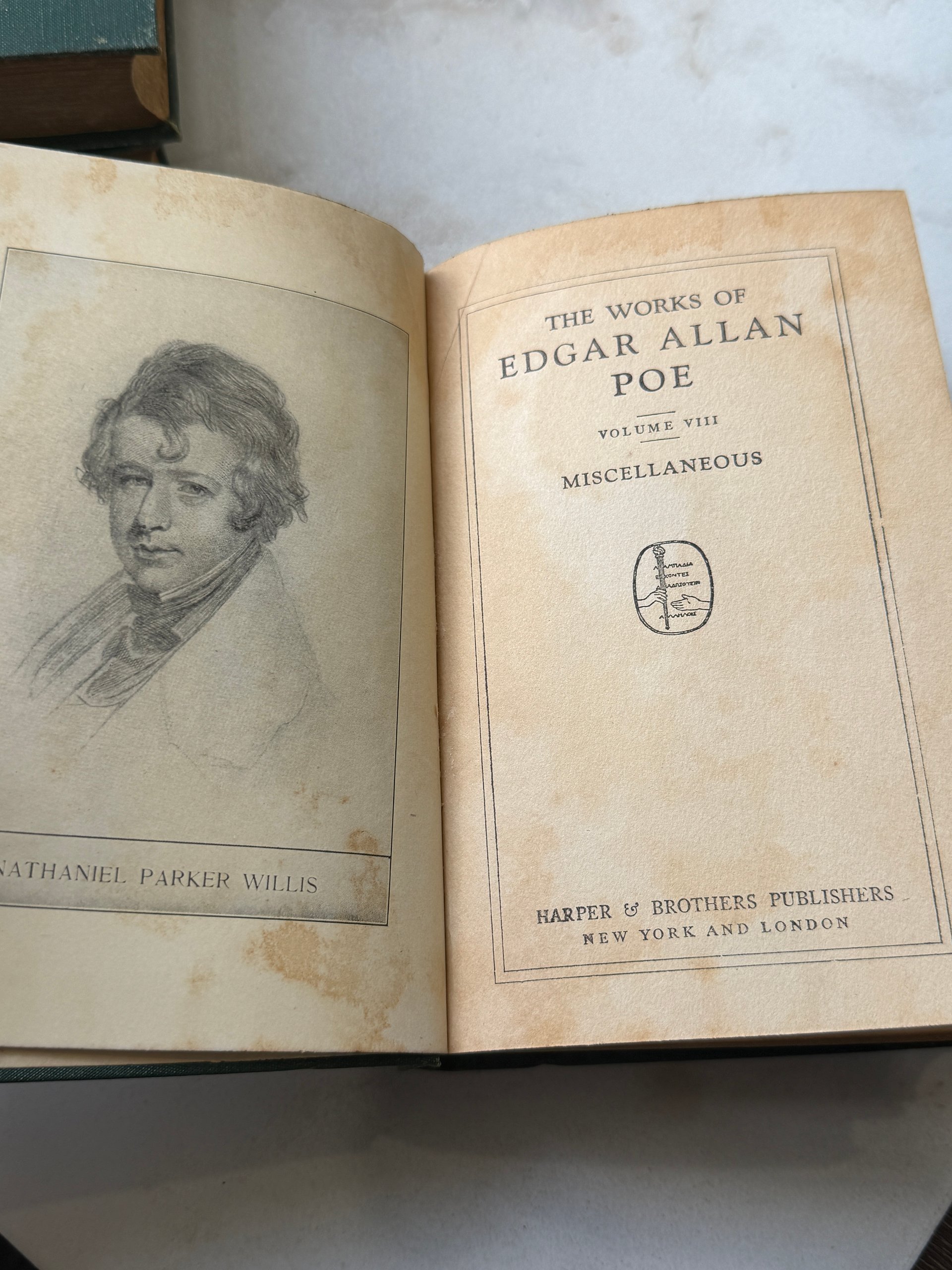 c 1910’s | Early 20th Century | The Works of Edgar Allan Poe | 3 Volume Antique Harper & Brothers Set product image (2)