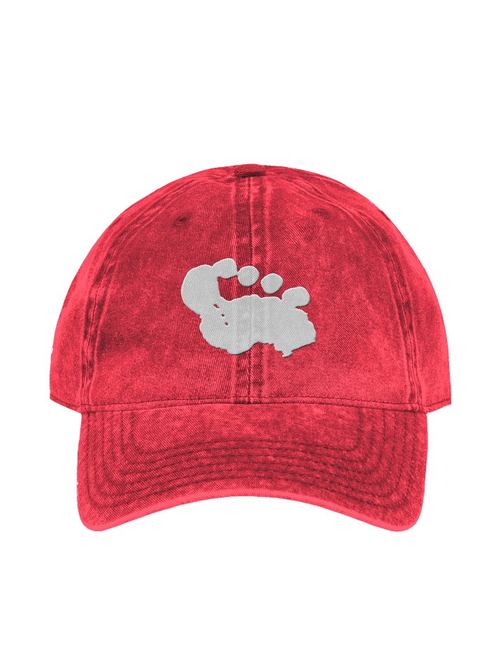 White Footprint Vintage Dad Hat – Red product image (1)