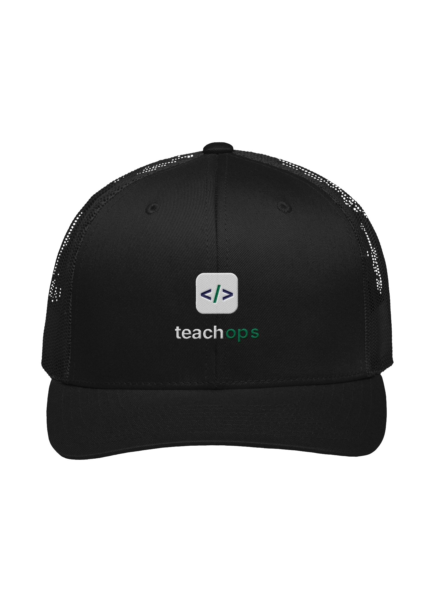 TeachOps Retro Code Logo Trucker Hat product image (1)