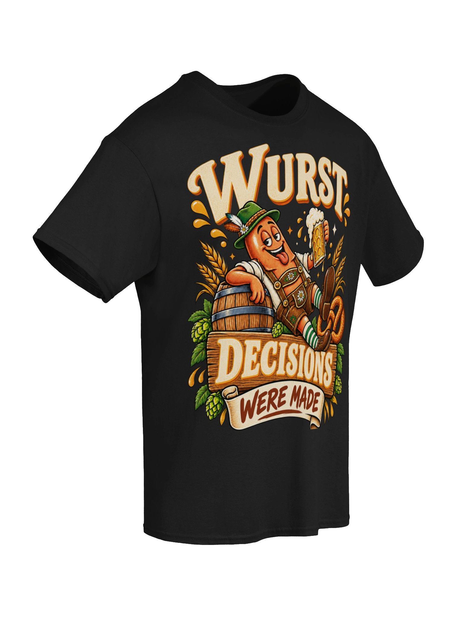 Wurst Decisions Were Made Funny Oktoberfest Vintage Tee product image (61)